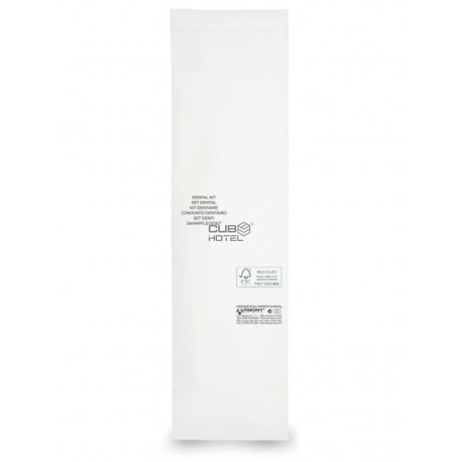  500 Kits Dentario Hotel Lule Escova e Pasta PSM Embalagem Papel Pedra FSC