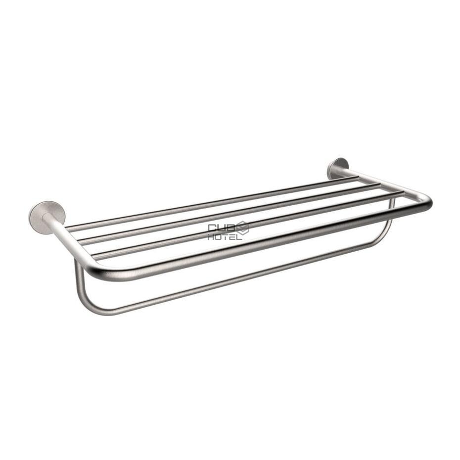 Satin Stainless Steel Shelf Towel Rack with Support