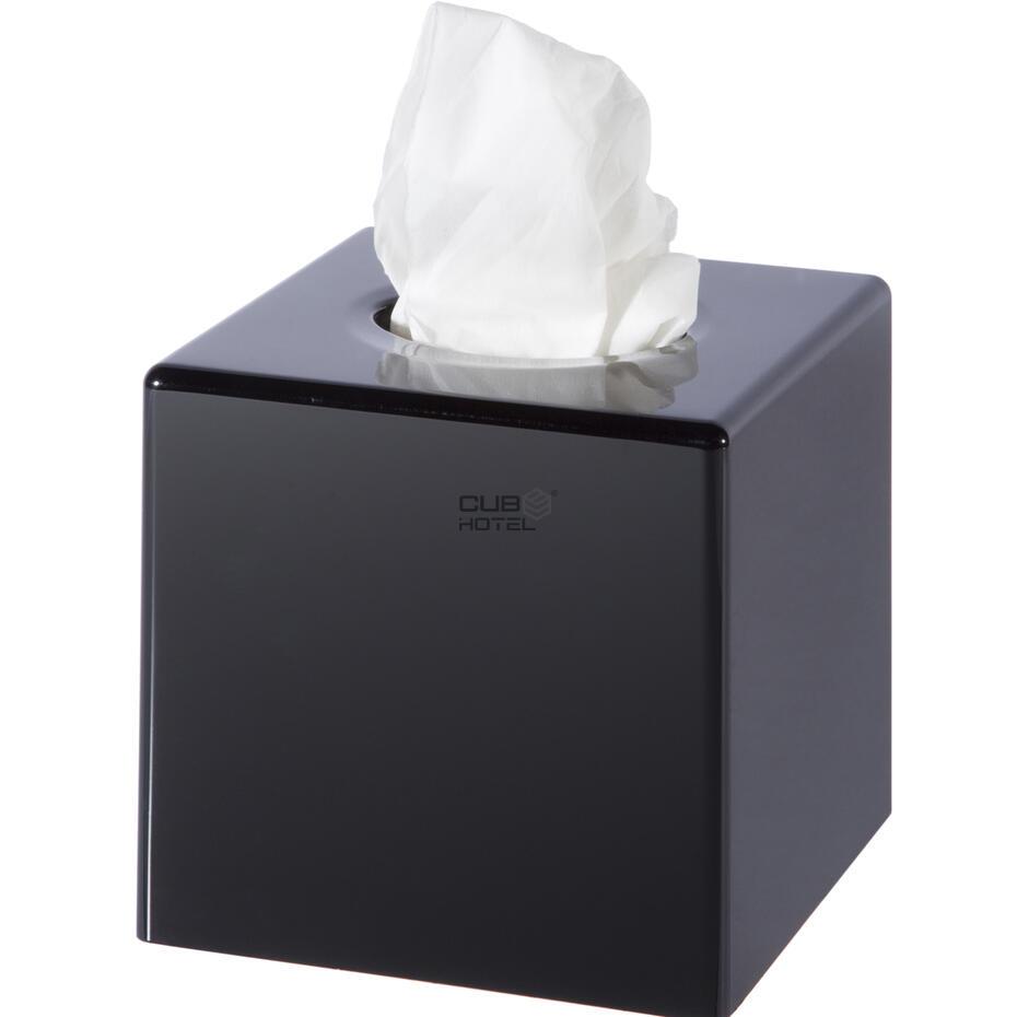 Cubo Preto Brilho Abs Dispensador Tissues