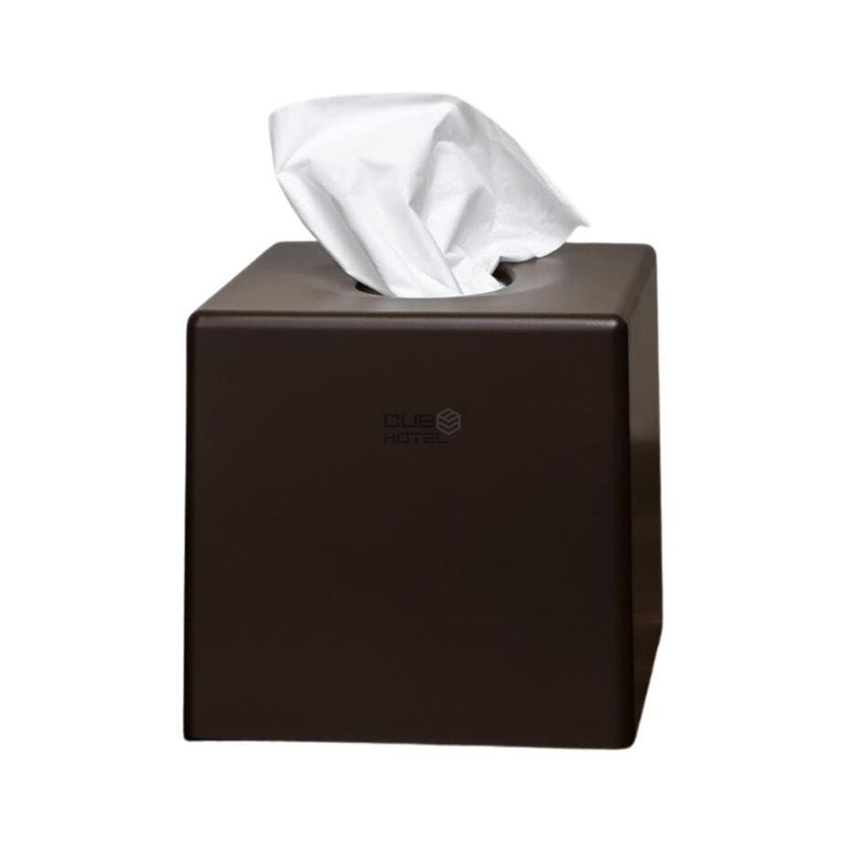 Dispensador de Pañuelos Cubo ABS Marrón