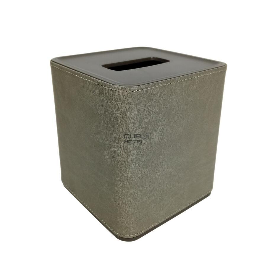 Cubo Dispensador de Pañuelos ABS/Polipele Gris 