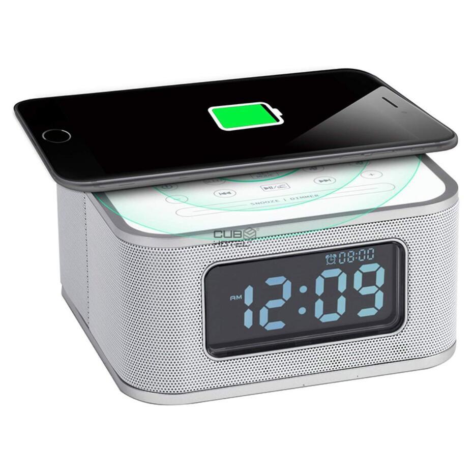Multifunction Alarm Clock Radio Black or White for Hotel