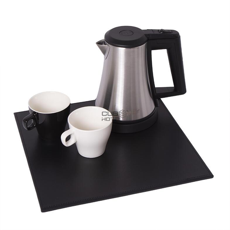 Bandeja Pele Sintetica Preta com Fervedor Aço Inox 0.5L