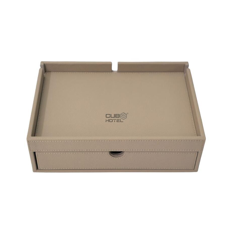 Smart Welcome Tray Beige PU Leather