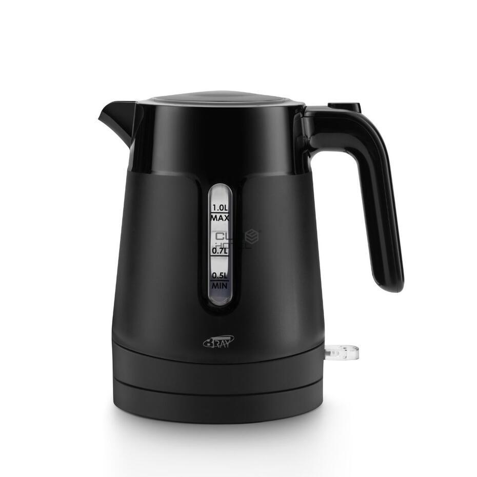 Kit Bandeja Pele Sintética Preta 32x32cm com Chaleira Elétrica Salsa 1L