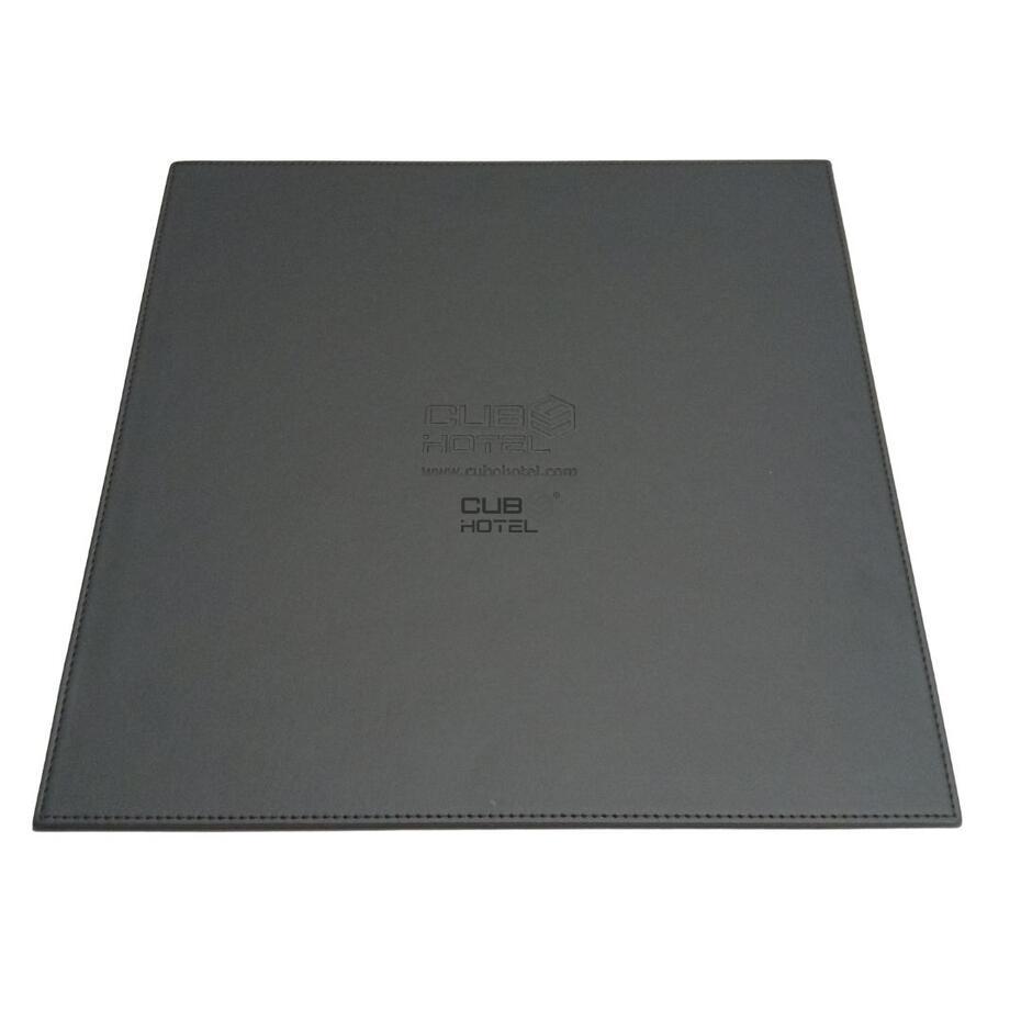 Main Tray Black Faux Leather 32x32 cm