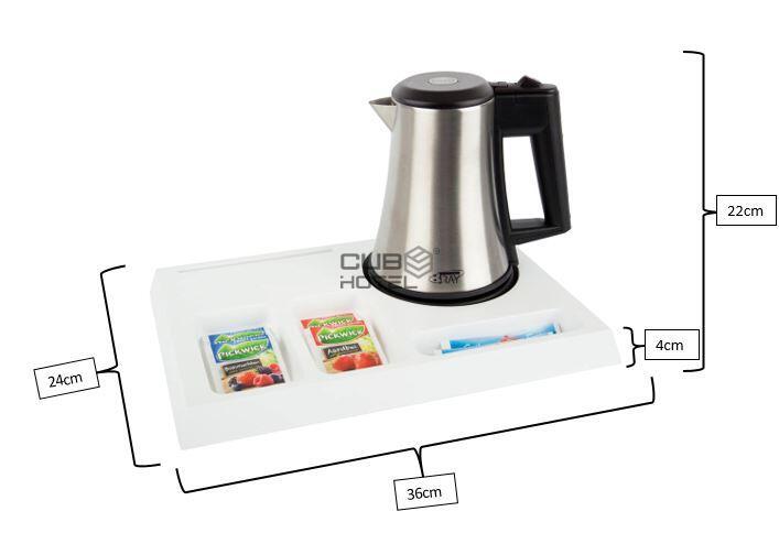 Wood White Signum Tray With Star Kettle