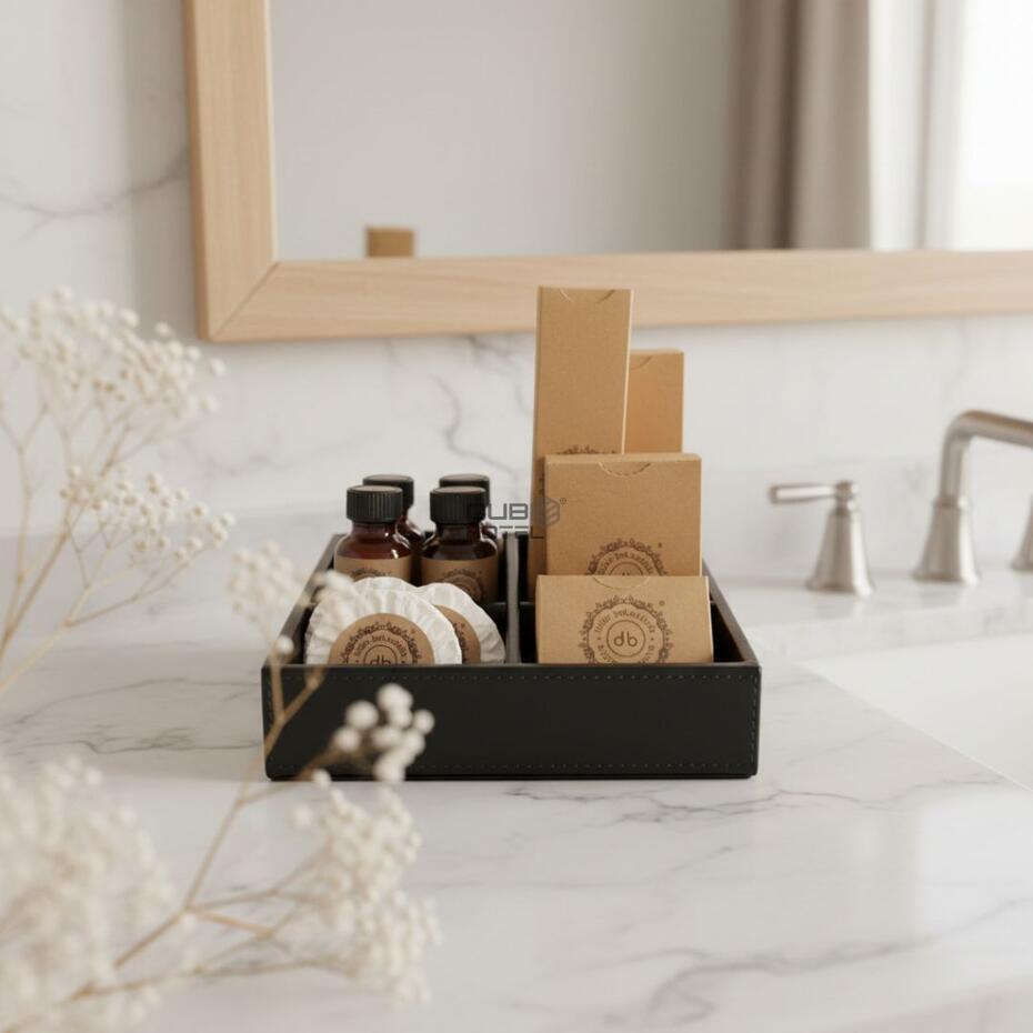 Faux Leather Amenities Tray 16x13 cm