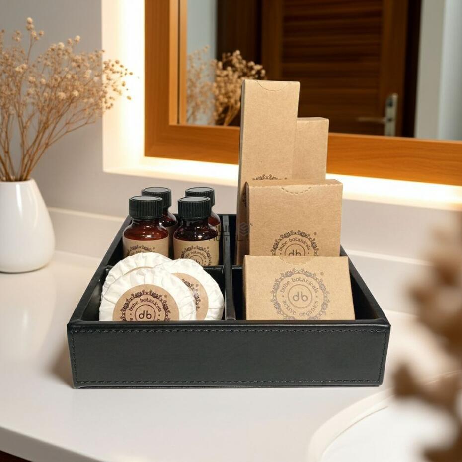 Faux Leather Amenities Tray 16x13 cm