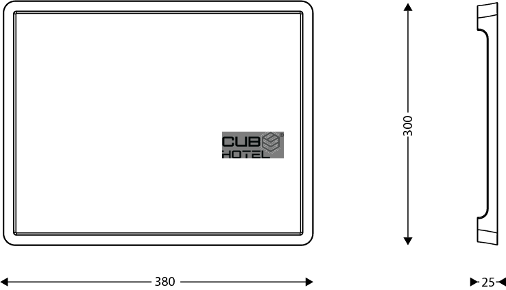 Main Bamboo Tray Stylus 38x30cm