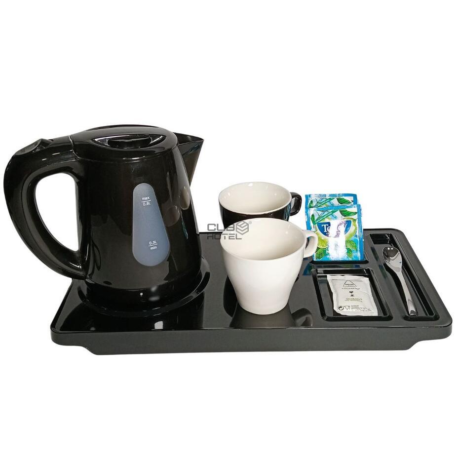 Black Maestro Hotel Tray Kit with Kettle