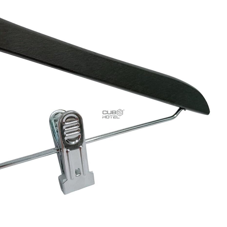 50 Cabides Preto Gancho Preto e Pinças Cromadas