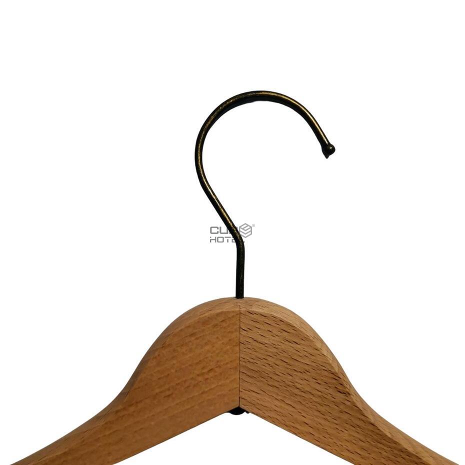 100 Cabides Madeira Natural Gancho Latão