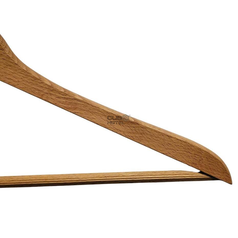 100 Cabides Madeira Natural Gancho Latão