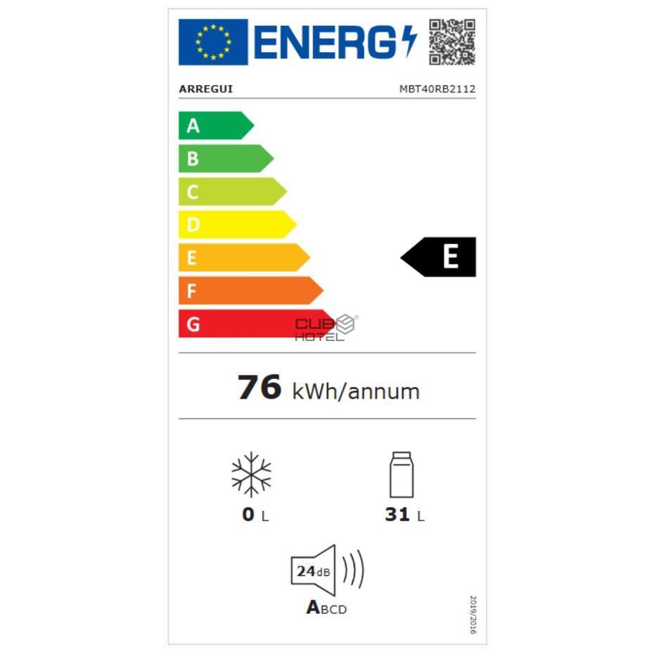 Minibar Blanco 40L Termoabsorcion 0db Silencioso 