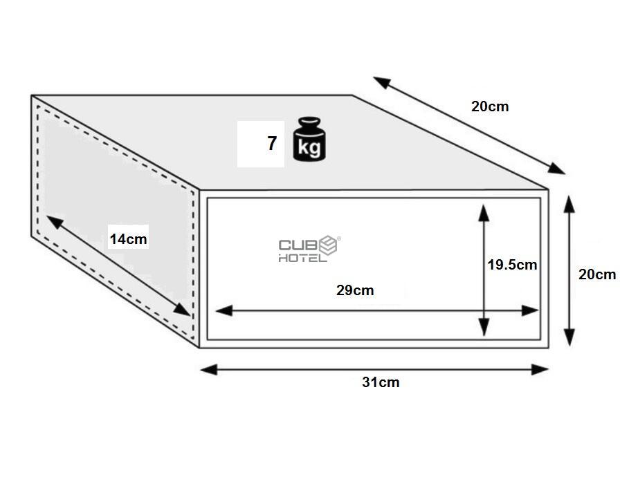 Cofre Hotel 20x31x20cm (Uso Individual)
