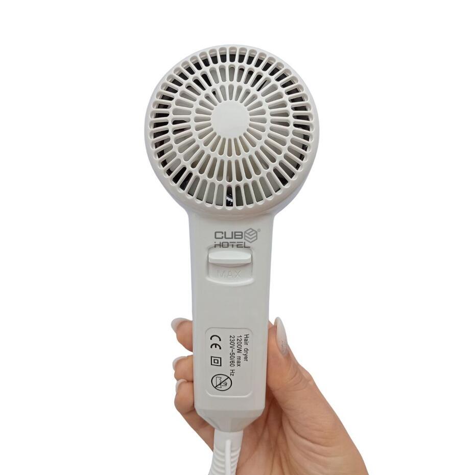 Secador Cabelo Parede 1200W com tomada máquina barbear 220V WC Hotel