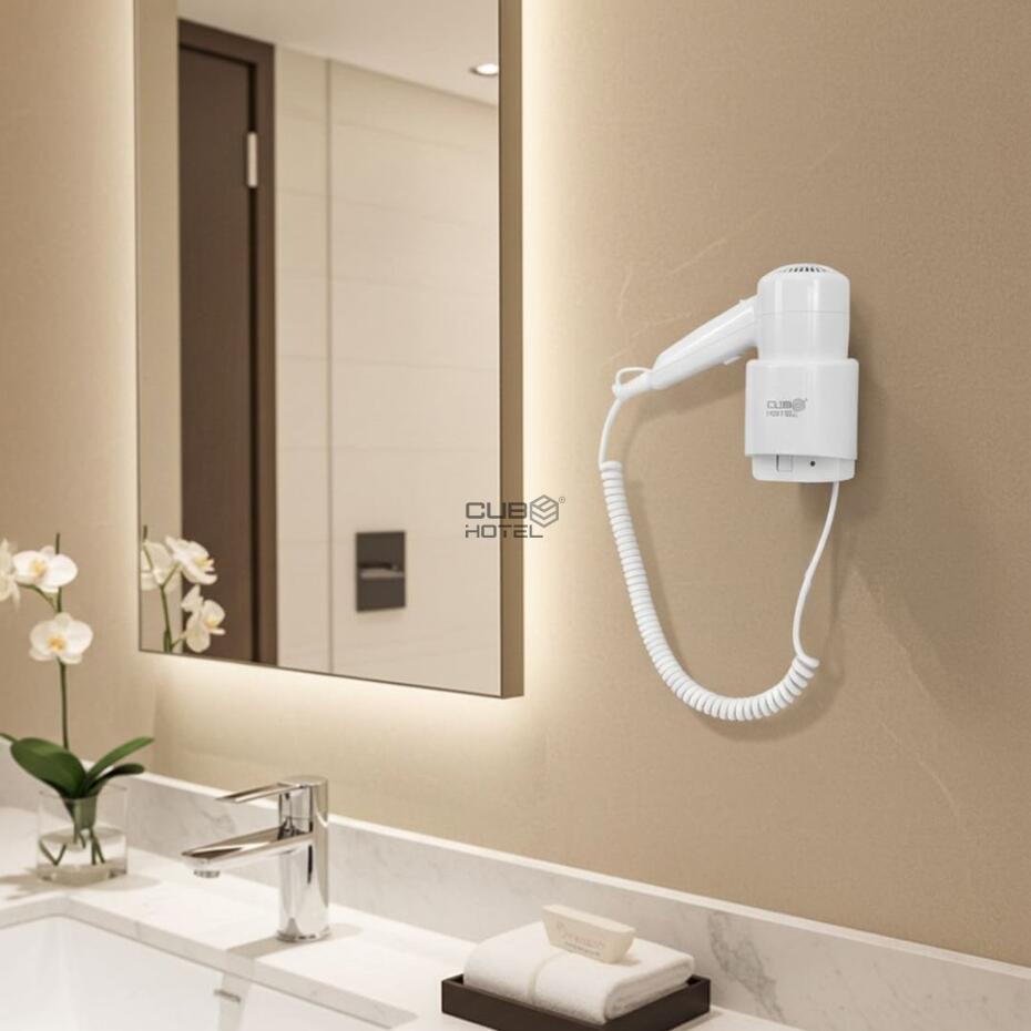Secador de Cabelo Parede CuboHotel S1 1200W