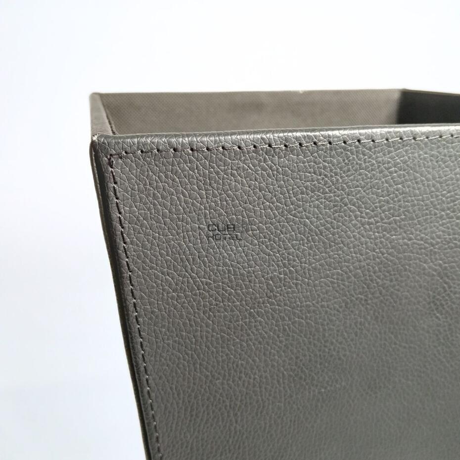 Faux Leather Square Waste Bin 5L for Hotels and Offices
