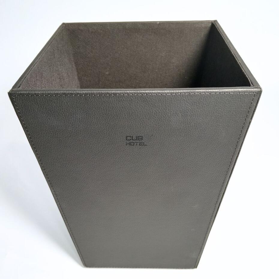 Faux Leather Square Waste Bin 5L for Hotels and Offices