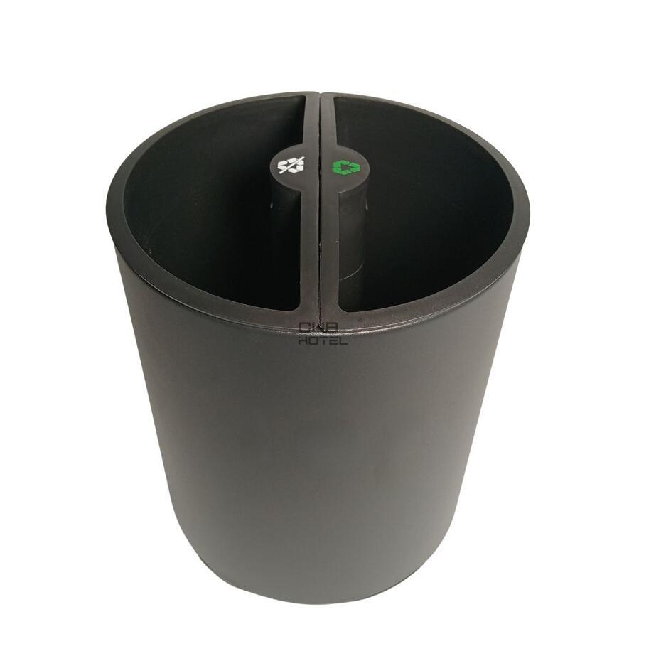 Papelera de Hotel con Separadores de Reciclaje Negros