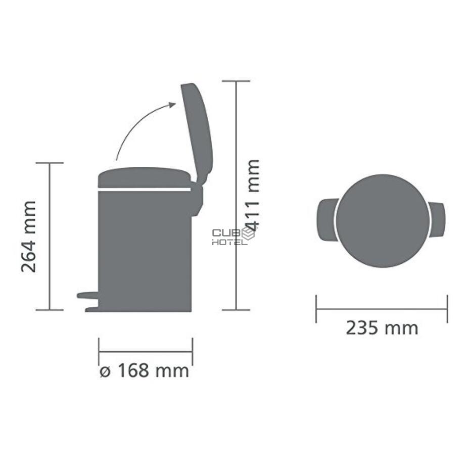 BRABANTIA Cubo pedal 3L Soft Close Varios Colores