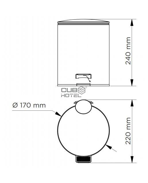 3L Bucket Black With Pedal Soft Close 