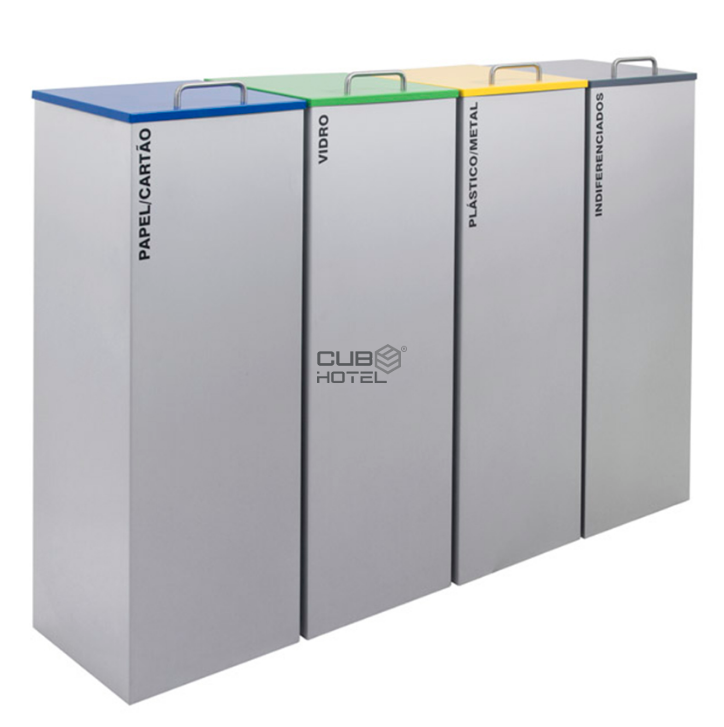 Ecopoint 4 Blocks with Lid Painted Steel Plate 4X45L