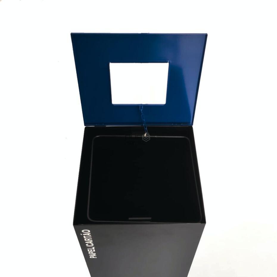 Ecopunto Individual Reciclaje Papel/Cartón Pintado 45L Negro