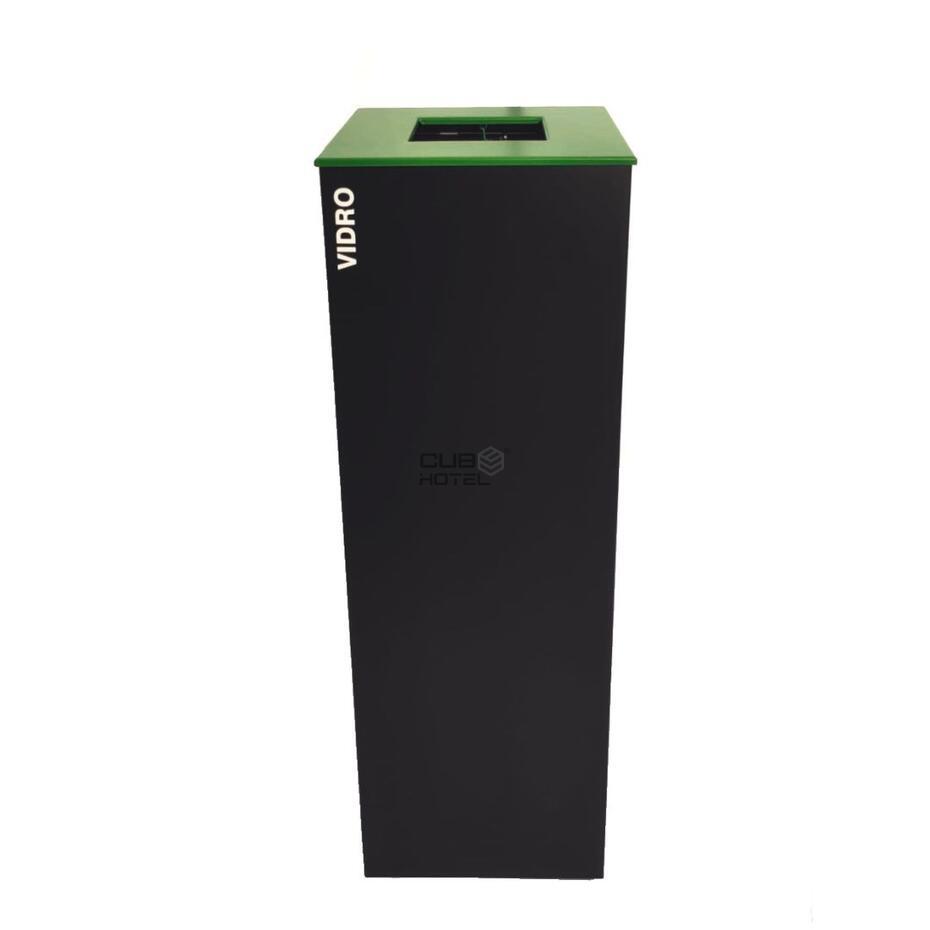  Ecoponto Individual Reciclagem Vidro Pintado 45L Preto