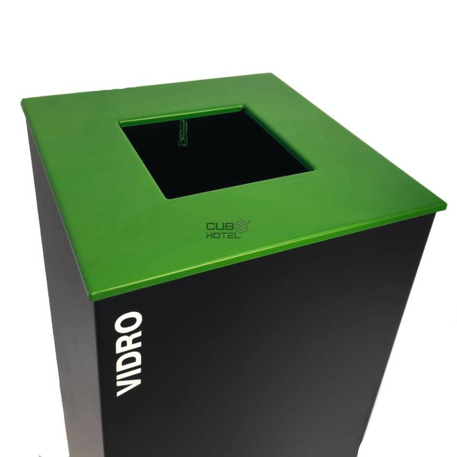  Ecoponto Individual Reciclagem Vidro Pintado 45L Preto