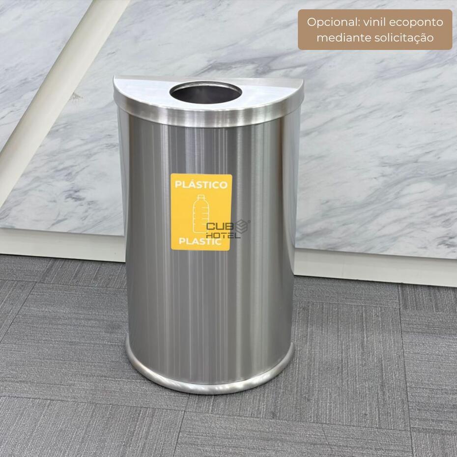 Semi-Round Stainless Steel Waste Bin 20L