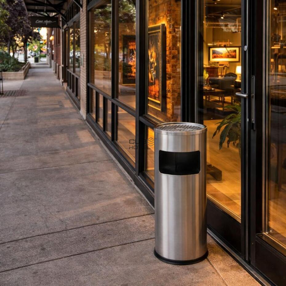 Papeleira Cinzeiro Aço Inox 10L