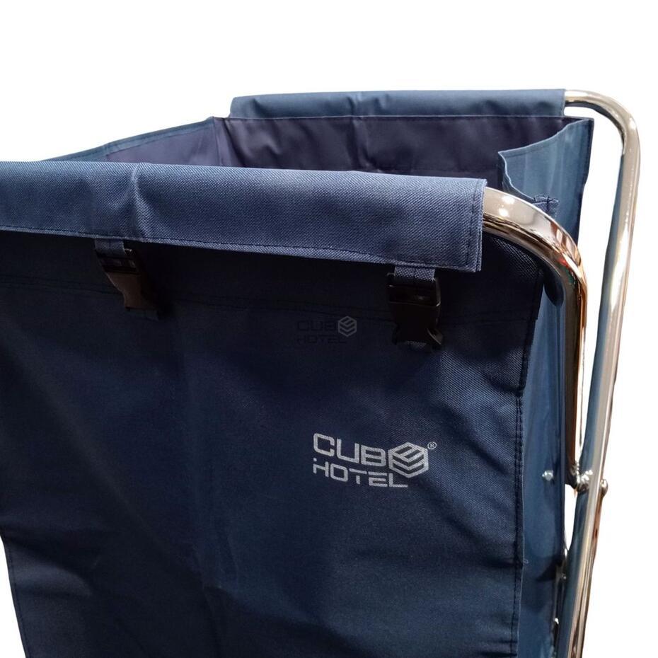 Saco de Lona Azul Para Carro de Lavandaria Quadrado 200L