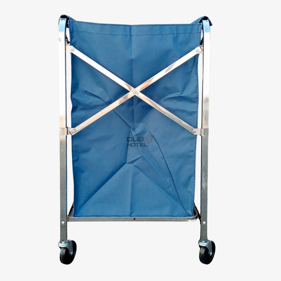 Carro de Lavandaria Inox 201 Dobrável Saco Azul 210L