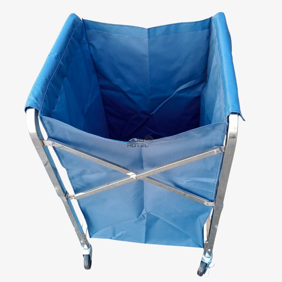 Carro de Lavandaria Inox 201 Dobrável Saco Azul 210L