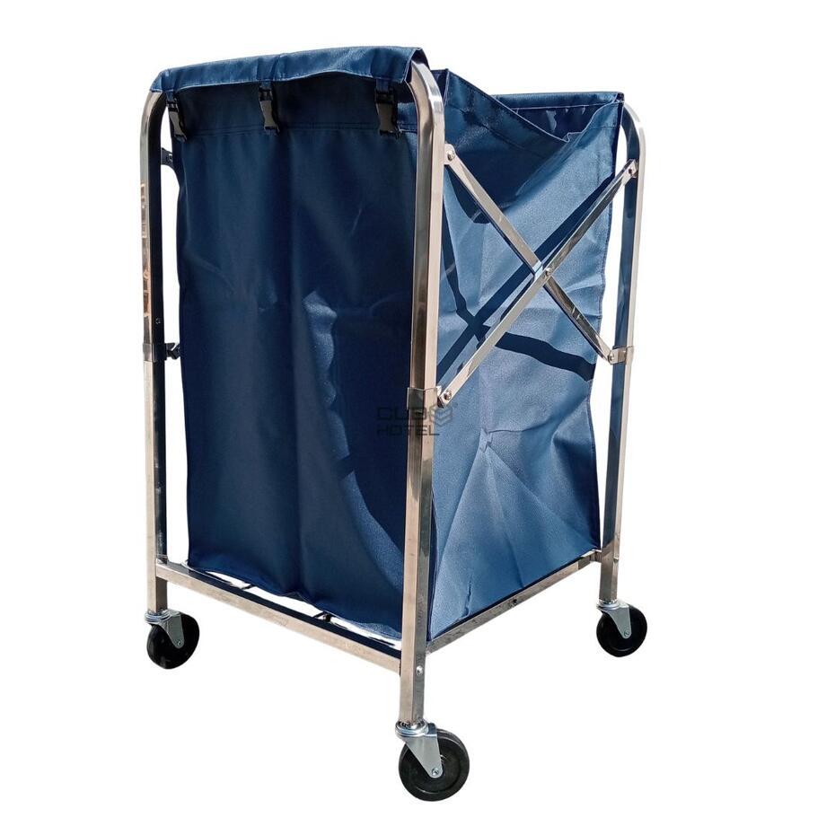 Carro de Lavandaria Inox 201 Dobrável Saco Azul 210L