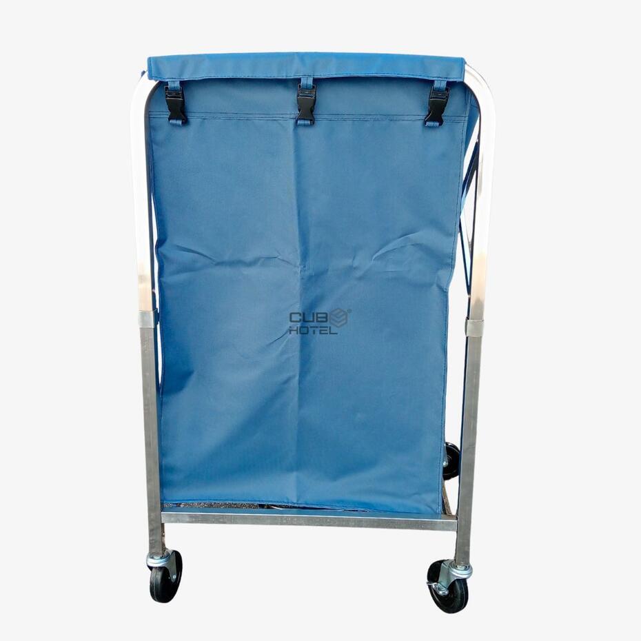 Carro de Lavandaria Inox 201 Dobrável Saco Azul 210L
