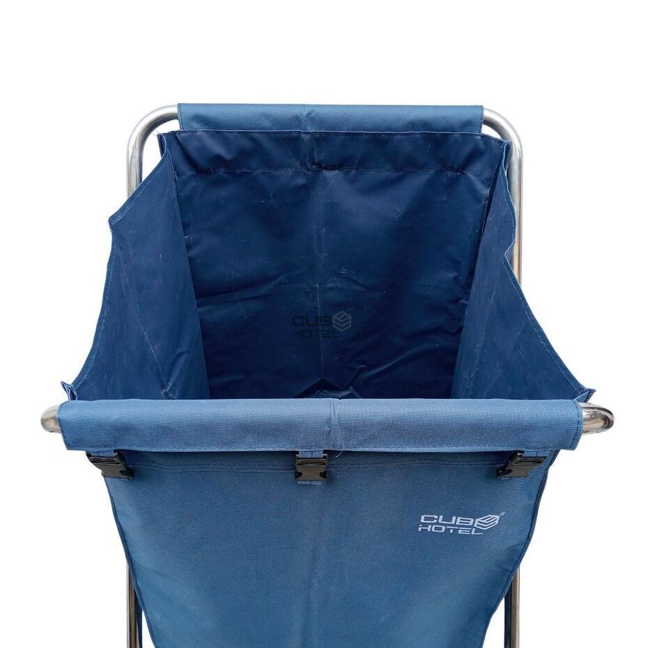 Carro Lavandaria Quadrado Encolher Metálico com Saco Azul 200L