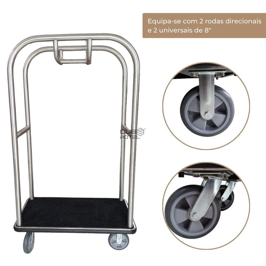 Silver Luggage Trolley without Crown