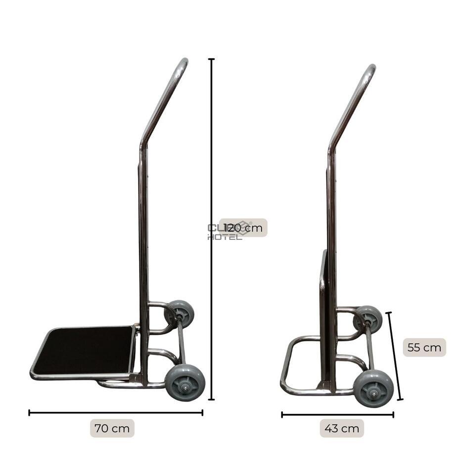 Carro Portaequipajes Plegable 2 Ruedas con Alfombra Negra