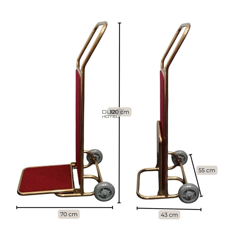 Carro Portaequipajes Plegable 2 Ruedas Alfombra Roja