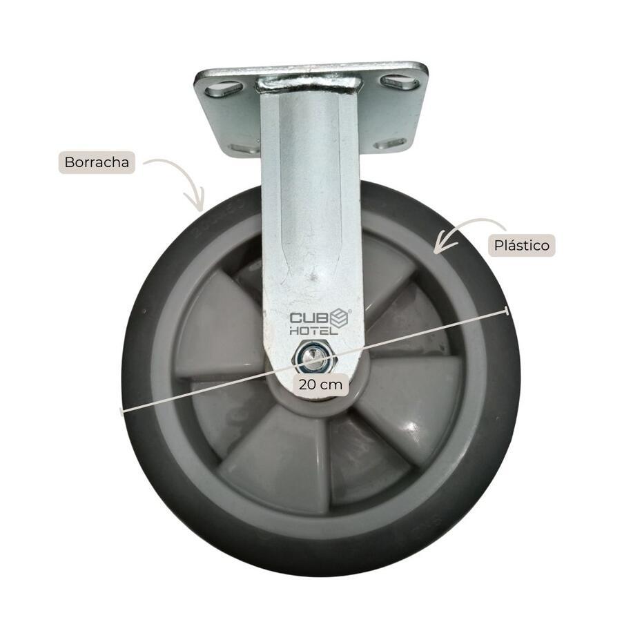 Roda Fixa para Carro de Bagagem 20 cm
