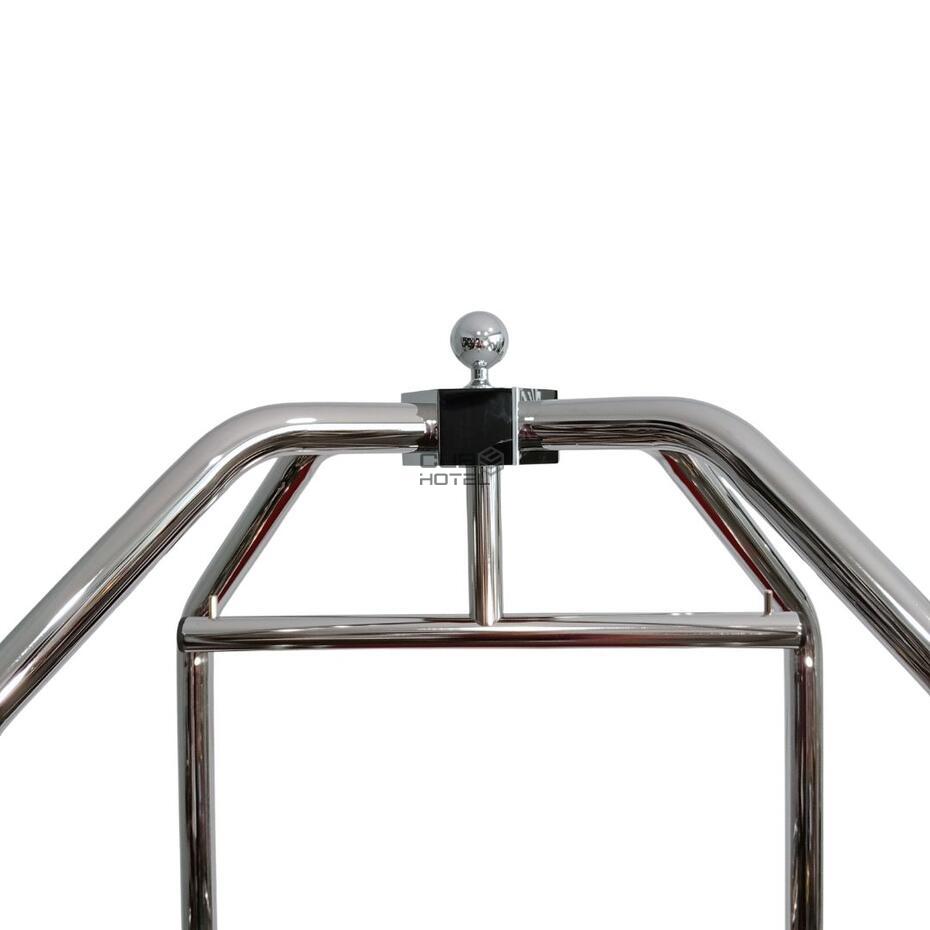 Luggage Trolley Hotel Chrome 79X59X189 Red Carpet