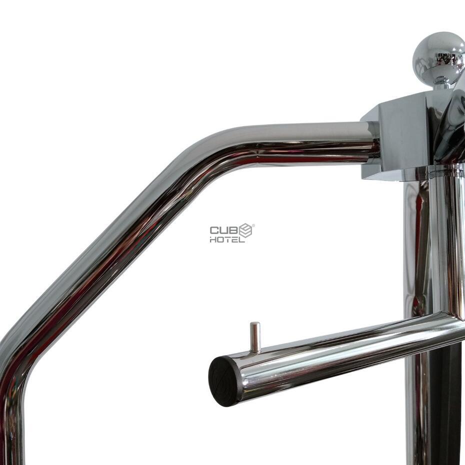 Luggage Trolley Hotel Chrome 79X59X189 Red Carpet
