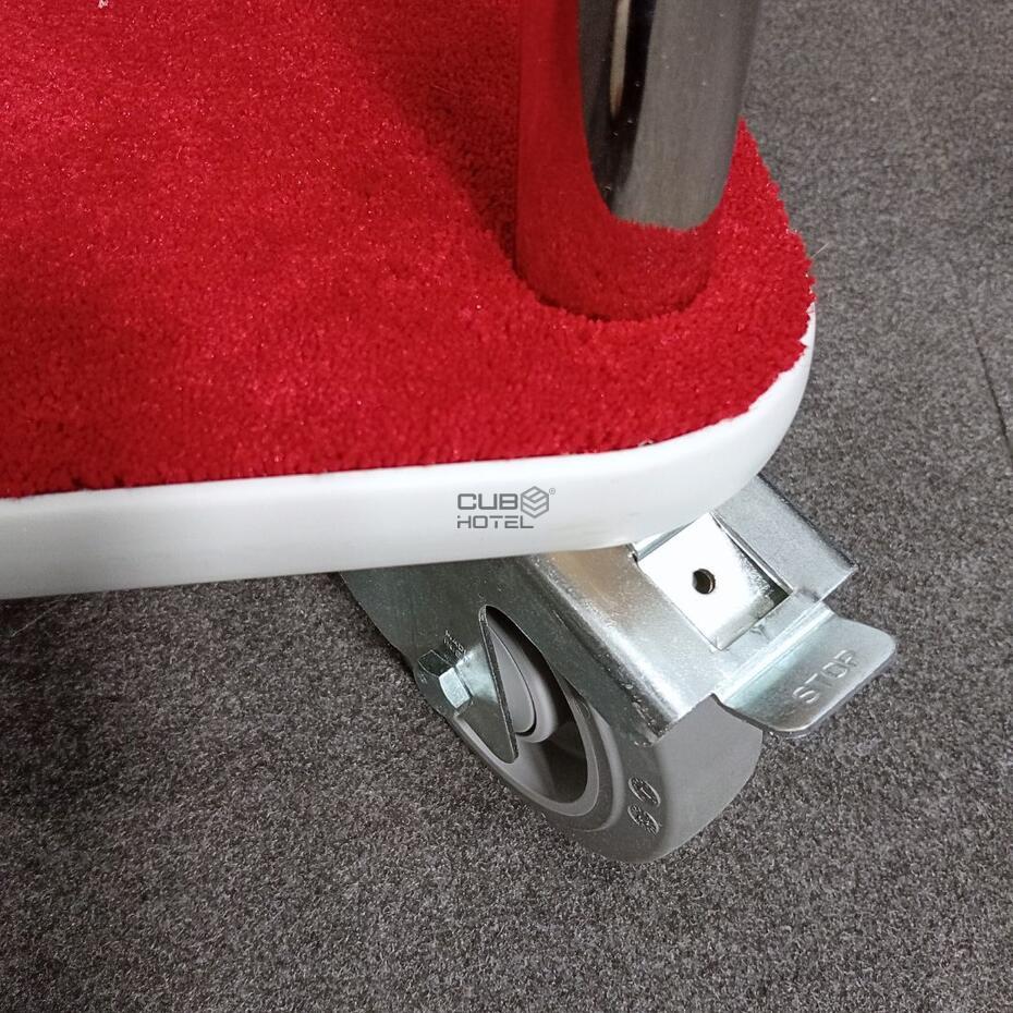 Luggage Trolley Hotel Chrome 79X59X189 Red Carpet
