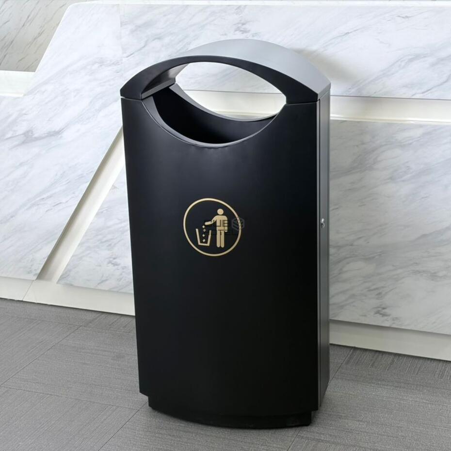 50L Coated Iron Waste Bin with Inner Container