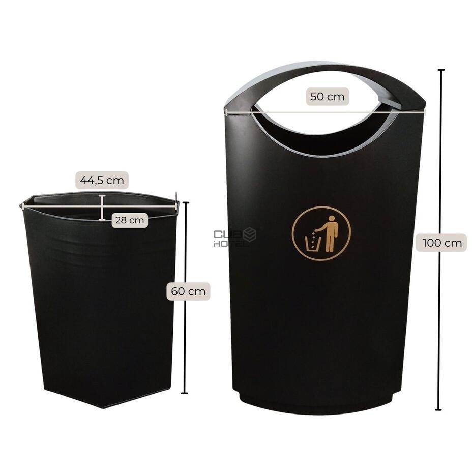 50L Coated Iron Waste Bin with Inner Container