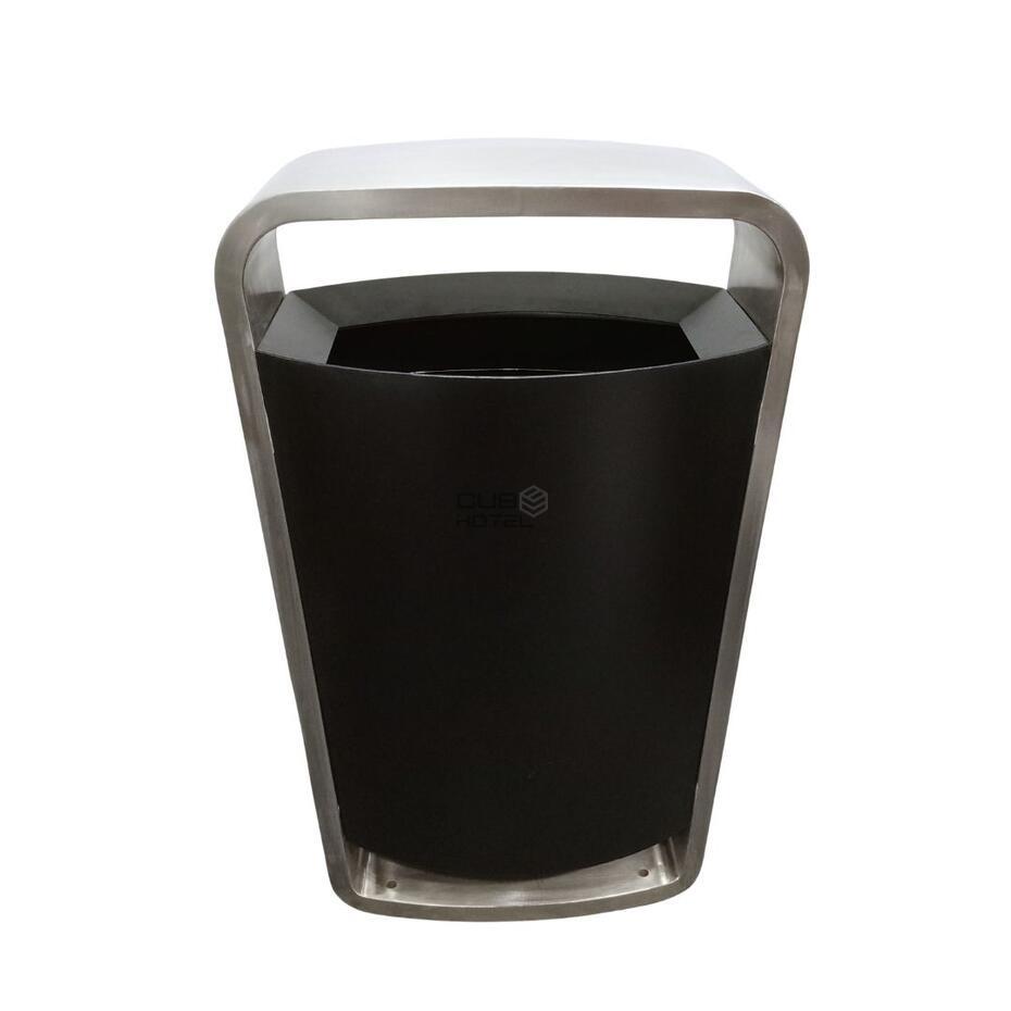 Outdoor Waste Bin Stainless Steel and Coated Iron