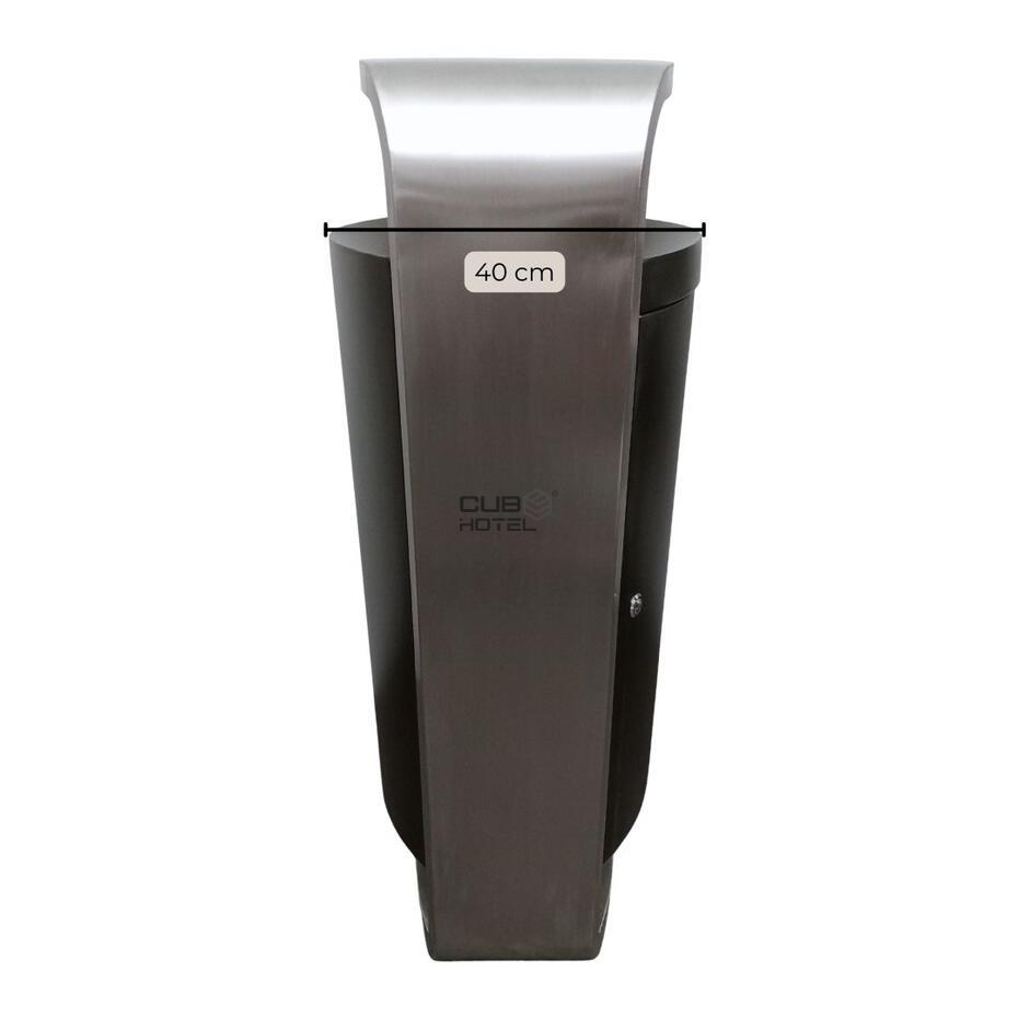Outdoor Waste Bin Stainless Steel and Coated Iron